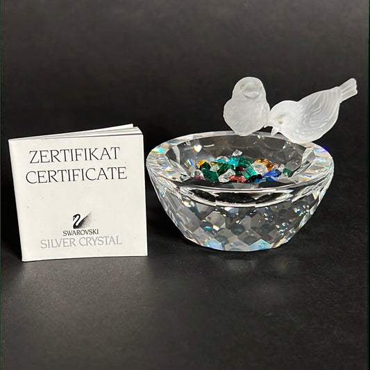 Swarovski Bird Bath Silver Crystals