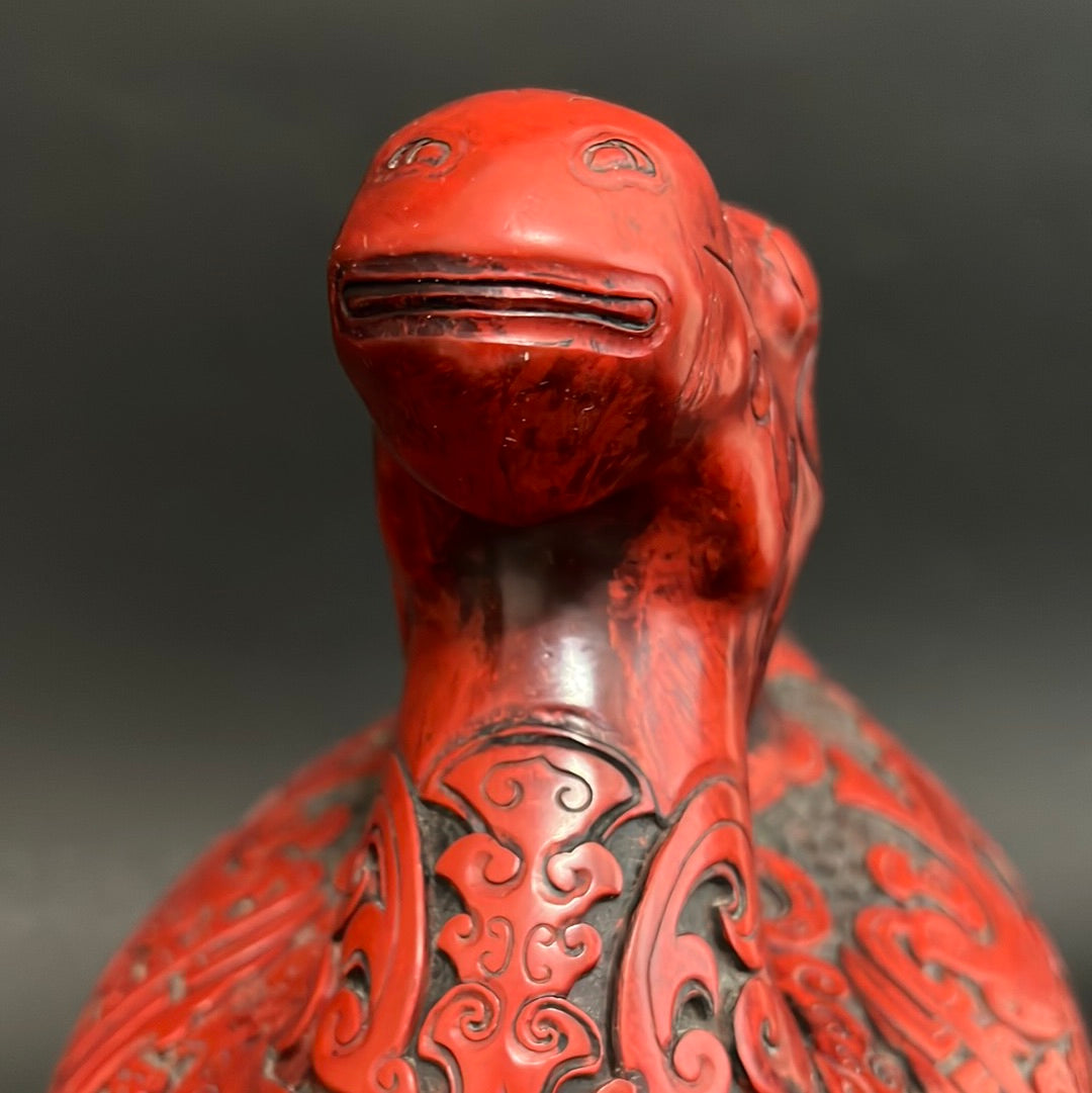 A Large Chinese Lacquered Cinnabar Camel Box